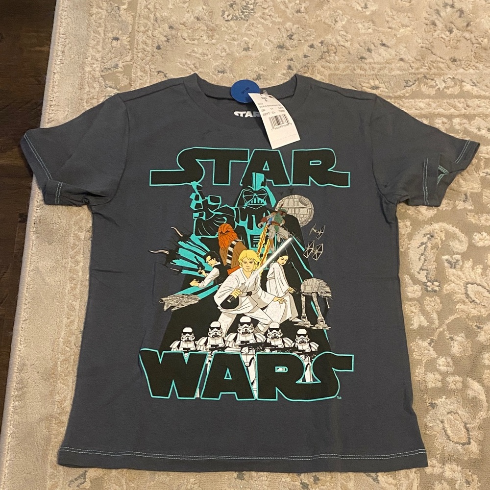 Star Wars kids t-shirt Darth Vader, Death Star, Luke, Leila, Han Solo, Chewbacca
